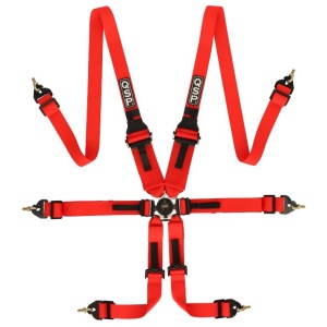 Ceinture QSP 6 points FHR Endurance FIA - Rouge
