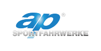 Logo van ap Sportfahrwerke, specialist in sportieve automotive onderdelen en schorsystemen.