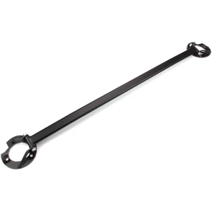 Barre de support en métal noir avec supports de montage ronds pour les véhicules et les applications mécaniques.