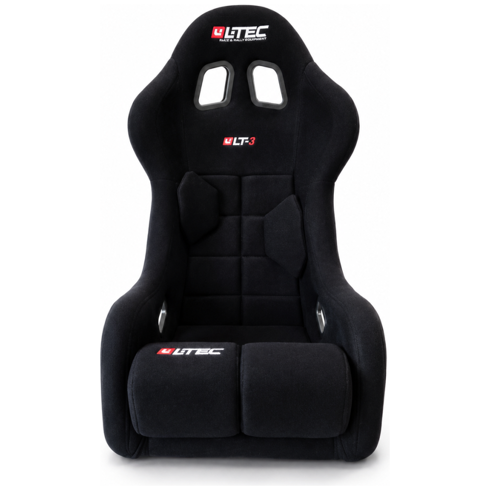 LTEC LT-3 FIA kuipstoel zwart met velours bekleding
