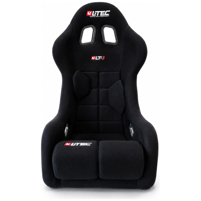 LTEC LT-3 FIA kuipstoel zwart met velours bekleding