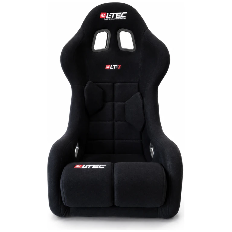 LTEC LT-3 FIA kuipstoel zwart met velours bekleding
