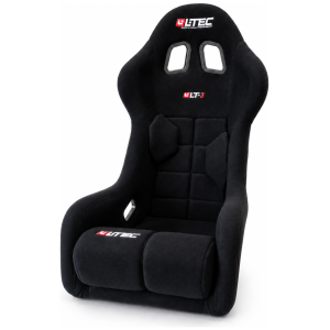 LTEC LT-3 FIA kuipstoel zwart met velours bekleding