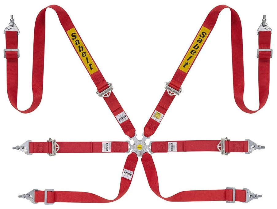 SABELT SILVER SALOON RALLY 6-POINT BELTS 2" 1 Sabelt Silver Saloon Rally 6 Point Seatbelts 2′