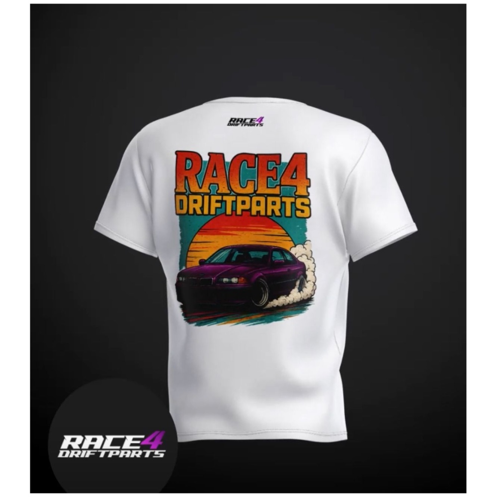 Race4DriftParts BMW E36 White T-shirt Drift Race Rally