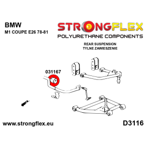 Strongflex 031167A: Polyurethan Stabilisator PU Gummi Vorderachse / Hinterachse SPORT - BMW E36 E46 E28 E39 E34 Z3 Z4 Z8 - 90ShA