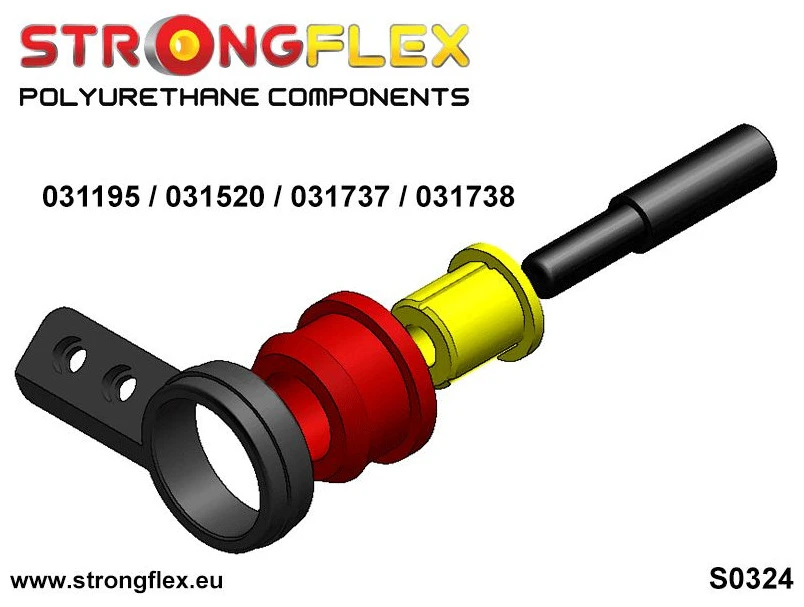 BMW E30 E36 Z1 Z3 Strongflex 031195A: Voorste draagarm Pu Rubber - centric 60mm SPORT 2 BMW E30 E36 Z1 Z3 Strongflex 031195A: Voorste draagarm Pu Rubber - centric 60mm SPORT - Afbeelding 2
