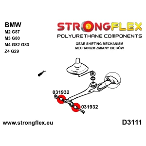 Strongflex 031932A: SPORT schakelmechanisme stabilisatierubber voorzijde (ovaal 19 mm) – BMW E81 E82 E87 E88 E90 F30 G20 Z4 Supra – Polyurethaan 90ShA