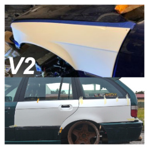 BMW E36 Touring Overfenders Set - V2 Avant +60mm / Arrière +50mm (Felony Style)