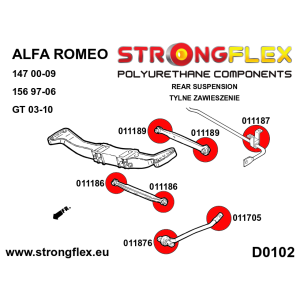 Strongflex Alfa Romeo 147 / 156 / GT Achteras trekstang-rubber SPORT – 011705A