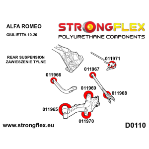 Strongflex Alfa Romeo Giulietta Achterste bovenste draagarm aan schokdemperrubber – 011968B