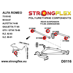 Strongflex Alfa Romeo 75 / Milano / 90 Achterste verbindingsrubber SPORT – 011987A