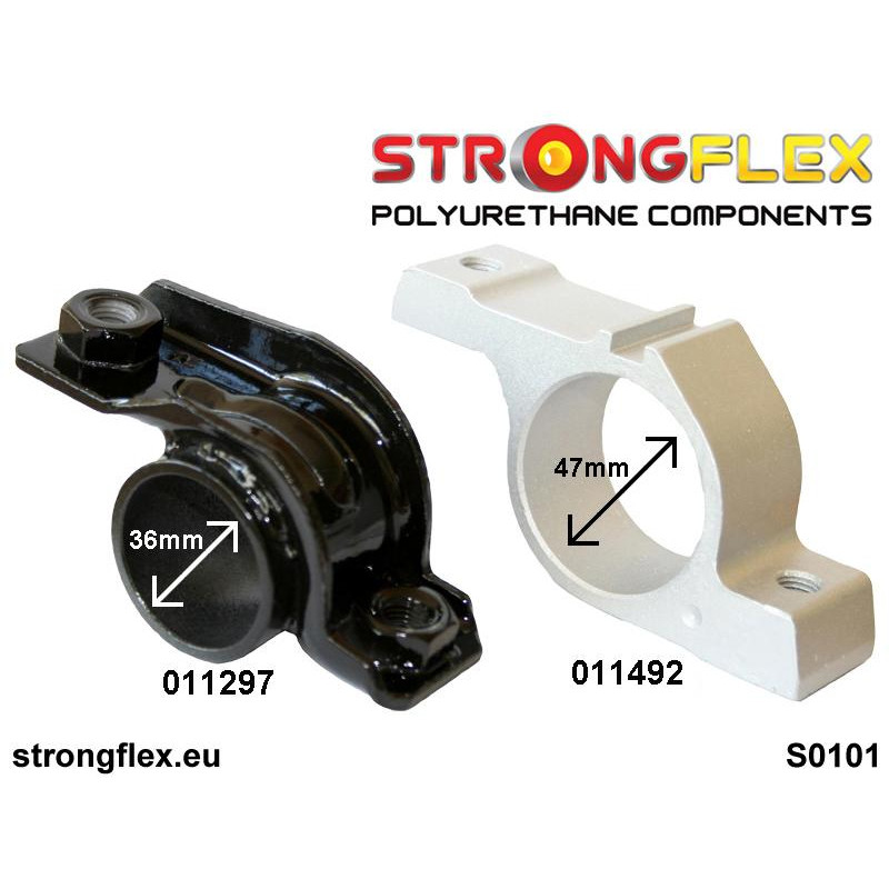 Strongflex Alfa Romeo 147 / 156 / GT Polyurethaan rubberset voor- en achteras SPORT ZWART – 016079AX 4 Strongflex Alfa Romeo 147 / 156 / GT Polyurethaan rubberset voor- en achteras SPORT ZWART – 016079AX – Image 4