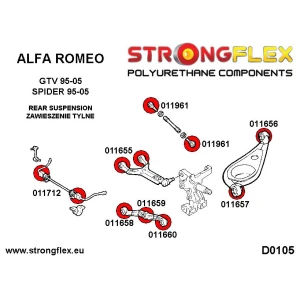 Strongflex Alfa Romeo GTV / Spider Polyurethaan rubberset achteras – 016163B