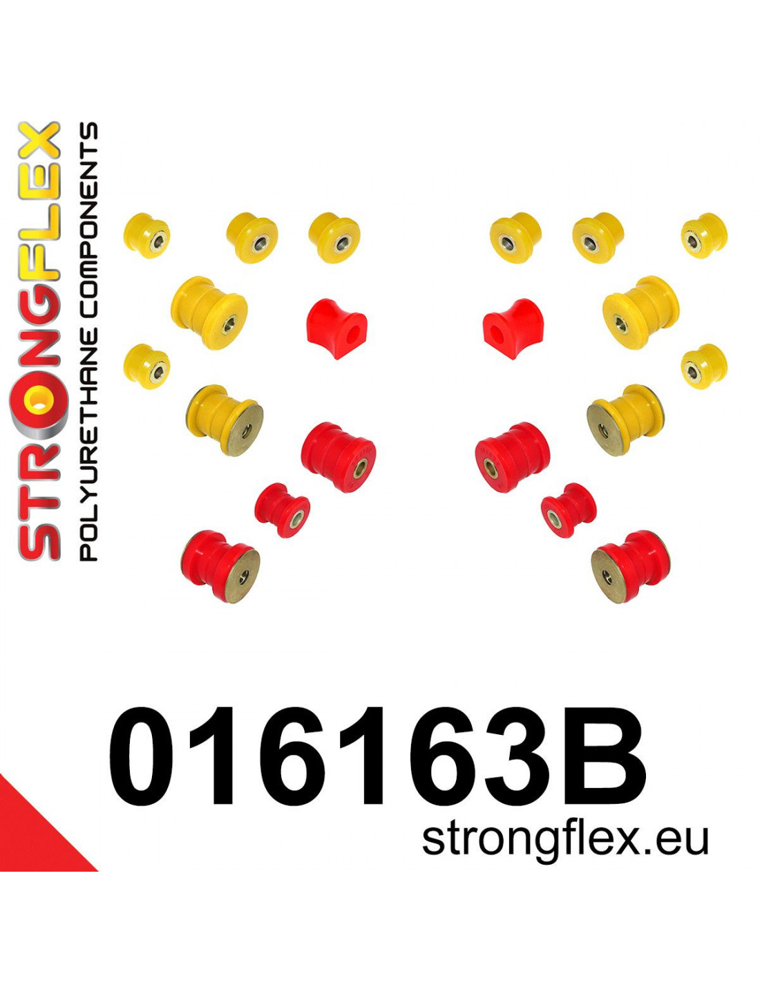 Strongflex Alfa Romeo GTV / Spider Polyurethaan rubberset achteras – 016163B 1 Strongflex Alfa Romeo GTV / Spider Polyurethaan rubberset achteras – 016163B