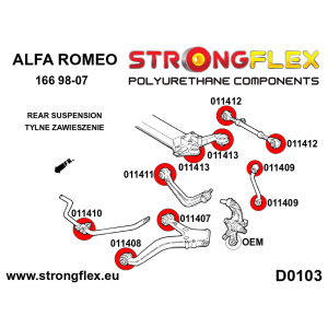 Strongflex Alfa Romeo 166 Achteras-subframe rubberset – 016259B