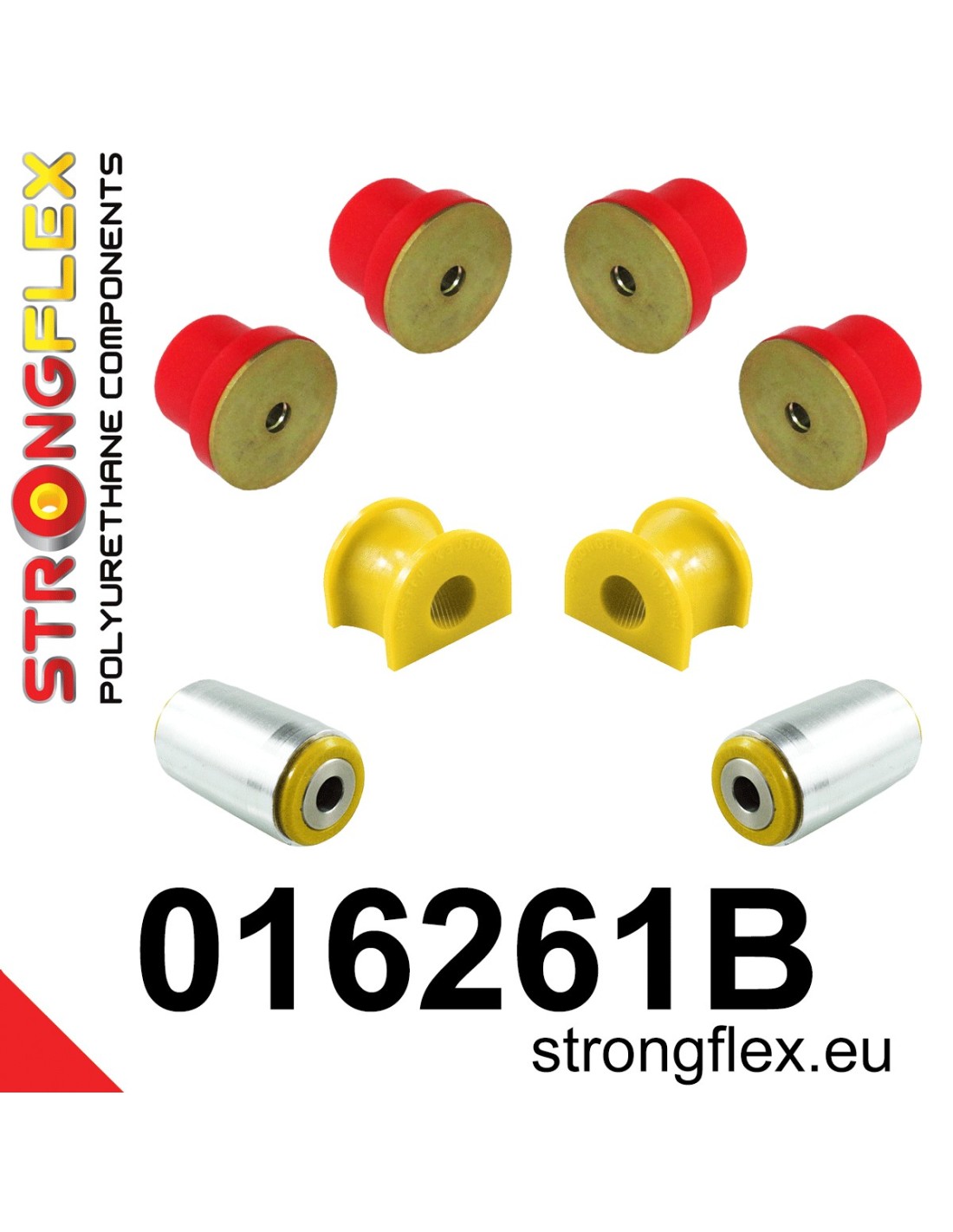 Strongflex Alfa Romeo 166 Vooras rubberset – 016261B 1 Strongflex Alfa Romeo 166 Vooras rubberset – 016261B