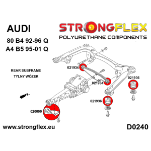 Strongflex Audi 80 / 90 / S2 Achterste differentieel – voormontage – 020000B
