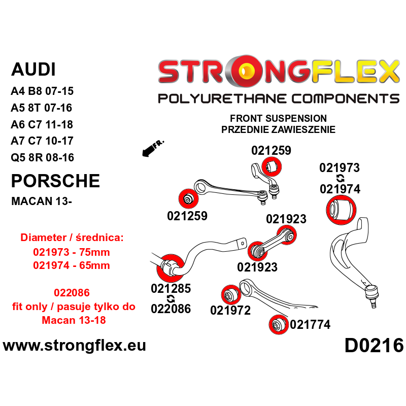 Strongflex Audi / Volkswagen Vooras onderste voorste draagarm, buitenste rubber SPORT – 021774A 4 Strongflex Audi / Volkswagen Vooras onderste voorste draagarm, buitenste rubber SPORT – 021774A – Bild 4