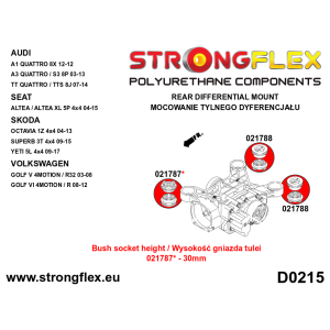 Strongflex Audi / Volkswagen Achterste differentieel - achterste rubber SPORT – 021788A