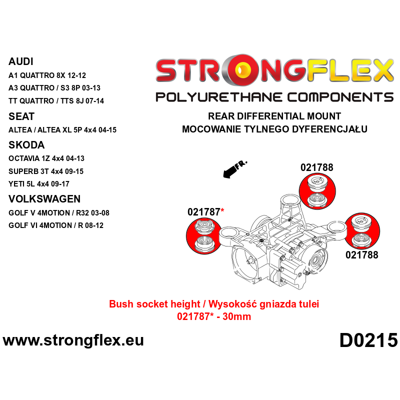 Strongflex Audi / Volkswagen Achterdifferentieel - rubber achter – 021788B 2 Strongflex Audi / Volkswagen Achterdifferentieel - rubber achter – 021788B – Bild 2