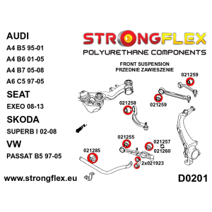 Strongflex Audi / Volkswagen Voorste stabilisator-verbindingsrubber SPORT – 021923A