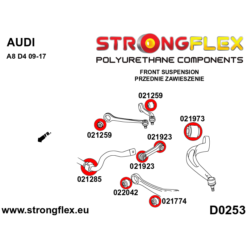 Strongflex Audi / Volkswagen Voorste stabilisator-verbindingsrubber – 021923B 5 Strongflex Audi / Volkswagen Voorste stabilisator-verbindingsrubber – 021923B - Image 5