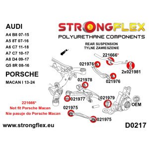 Strongflex Audi RS4 / S4 / A4 Voorste draagarmrubber - achterste ophanging SPORT – 021975A