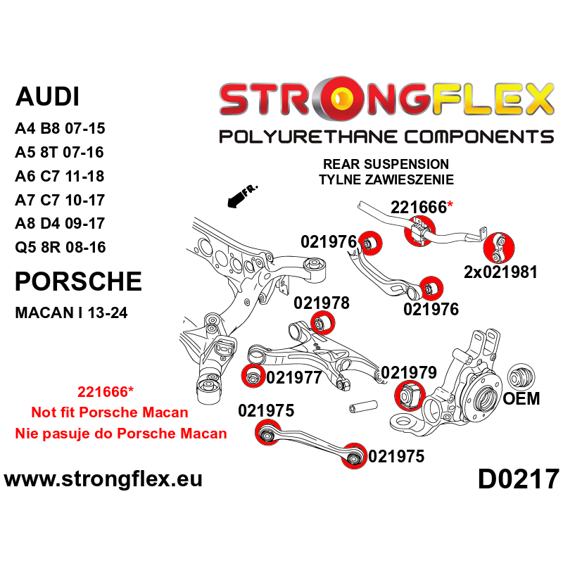 Strongflex Audi RS4 / S4 / A4 Achterste stabilisator-verbindingsrubber SPORT – 021981A 2 Strongflex Audi RS4 / S4 / A4 Achterste stabilisator-verbindingsrubber SPORT – 021981A - Afbeelding 2