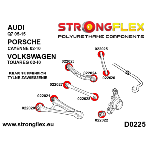Strongflex Audi / Volkswagen Achterste onderste draagarm - rubber voor SPORT – 022020A