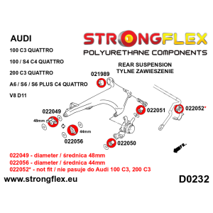 Strongflex Audi 100 / 90 / S4 Achterste fuseerubber – achterste SPORT – 022051A