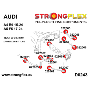 Strongflex Audi RS4 / S4 / A4 Achterste draagarmrubber – buitenzijde SPORT – 022067A