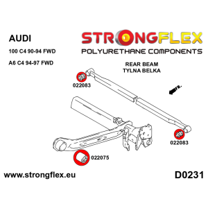 Strongflex Audi 100 / 90 / A6 Achterste montagerubber SPORT – 022075A