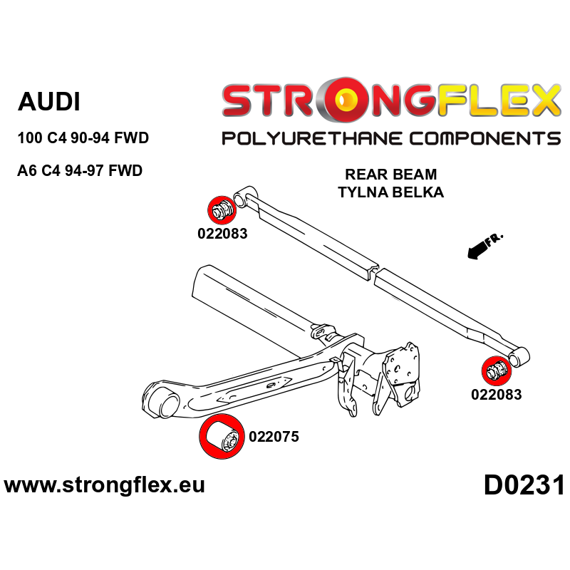 Strongflex Audi 100 / 90 / A6 Achterste montagerubber SPORT – 022075A 2 Strongflex Audi 100 / 90 / A6 Achterste montagerubber SPORT – 022075A – Image 2
