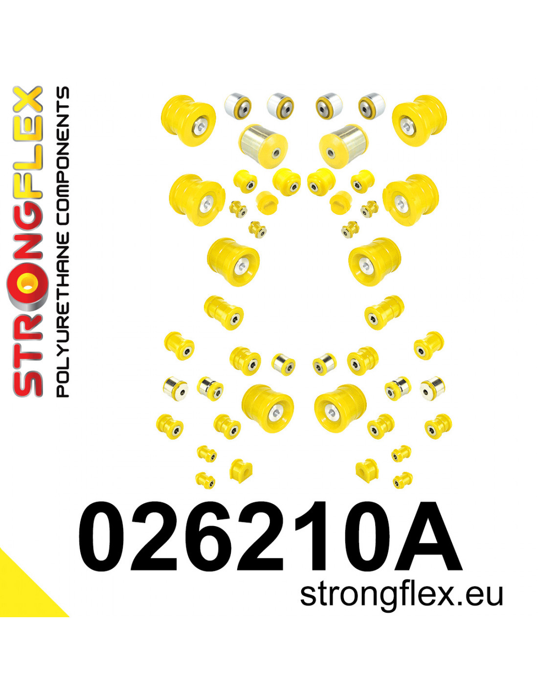 Strongflex Audi A6 Polyurethaan rubberset voor- en achteras SPORT – 026210A 1 Strongflex Audi A6 Polyurethaan rubberset voor- en achteras SPORT – 026210A