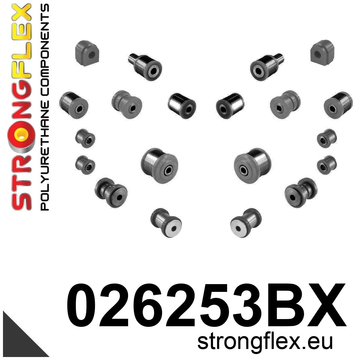 Strongflex Audi / Volkswagen Kit de silentblocs d'essieu arrière NOIR – 026253BX 3 Strongflex Audi / Volkswagen Kit de silentblocs d’essieu arrière NOIR – 026253BX