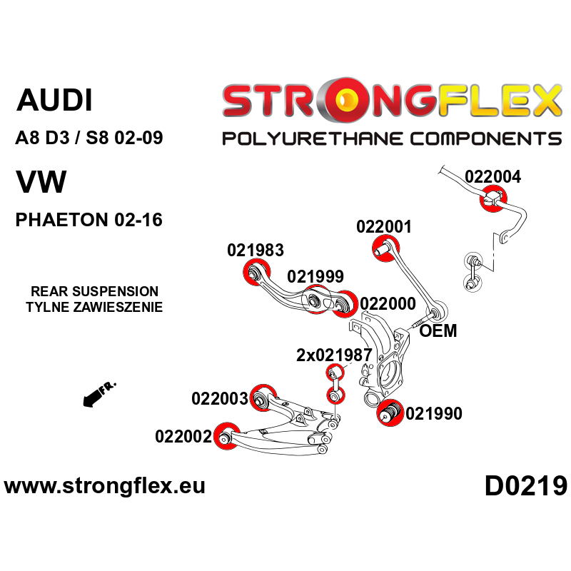 Strongflex Audi / Volkswagen Achteras rubberset SPORT – 026253A 2 Strongflex Audi / Volkswagen Achteras rubberset SPORT – 026253A - Image 2