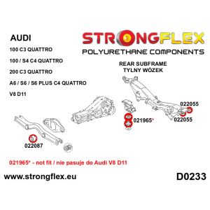Strongflex Audi 100 / 90 / S4 Achteras-subframe rubberset – 026270B