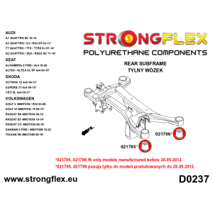 Strongflex Audi / Volkswagen Achteras-subframe - rubberset - tot 28. mei 2012 SPORT – 026273A
