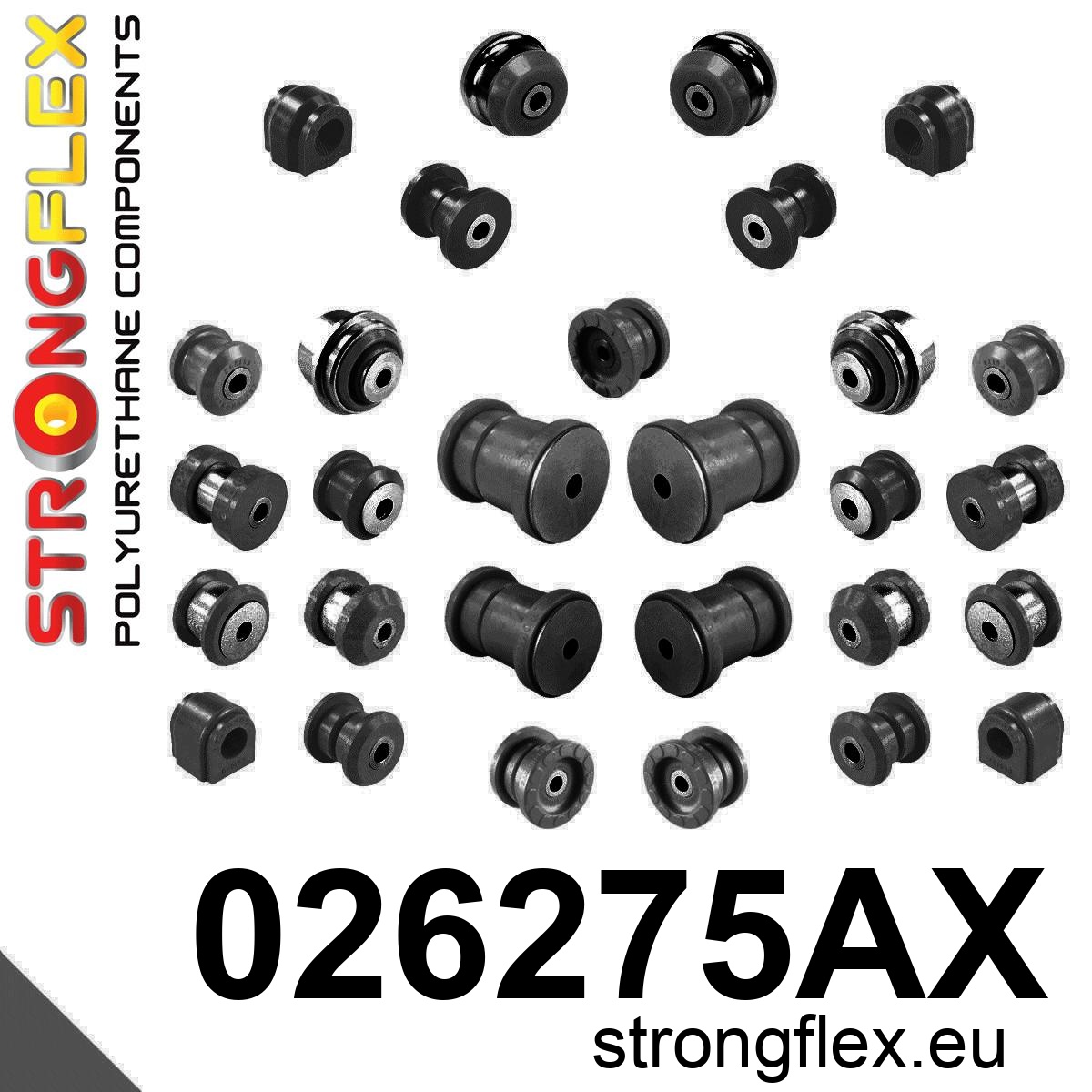 Strongflex Audi / Volkswagen Complete ophangrubberset SPORT ZWART – 026275AX 3 Strongflex Audi / Volkswagen Complete ophangrubberset SPORT ZWART – 026275AX – Bild 3