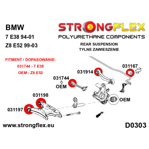 Strongflex BMW E36/E46/E28 Voorste/achterste stabilisatorrubber – 031167B