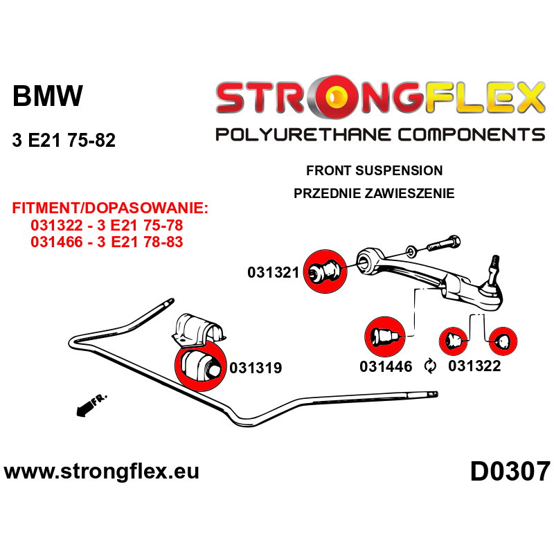 Strongflex BMW E21 Voorste draagarmrubber - buitenzijde – 031322B 2 Strongflex BMW E21 Voorste draagarmrubber - buitenzijde – 031322B – Image 2