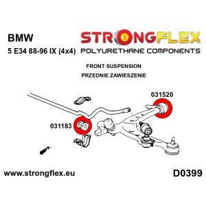 Strongflex BMW E46/E34 Vooras draagarm rubber achter xi/xd/ix (4×4) SPORT ZWART – 031520AX