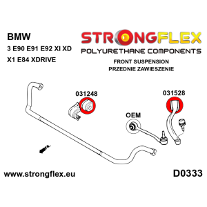 Strongflex BMW E90/E91/E92 Vooras voorste draagarmrubber 4x4 – 031528B
