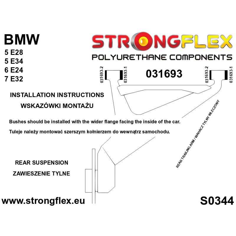 Strongflex BMW E28/E34/E24 Draagarmrubber achteras SPORT – 031693A 4 Strongflex BMW E28/E34/E24 Draagarmrubber achteras SPORT – 031693A – Bild 4