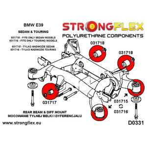 Strongflex BMW E39 Voorste en achterste achteras-subframe rubber (ton-lager) – 031715B