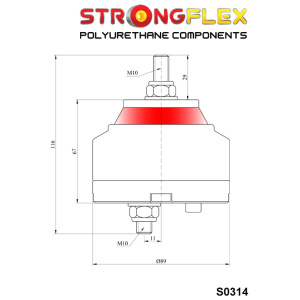 Strongflex 031762B – Verstevigde PU motorsteunen – BMW E36, E46, E90, Z3, Z4, M3, Z3M, Z4M – 80ShA – Straat & Motorsport