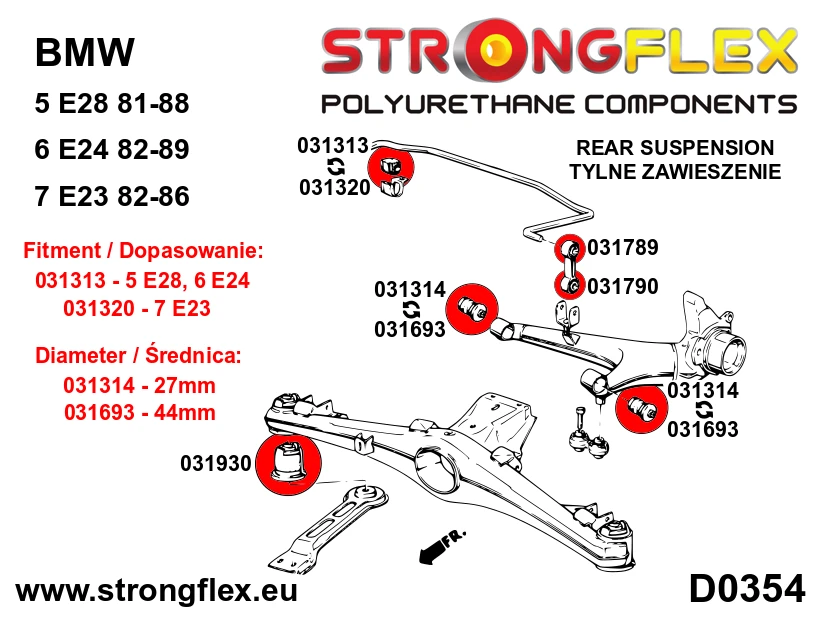 Strongflex BMW E30/E36/E28 Achterste stabilisator-koppelstangrubber (draagarmzijde) – 031790B 6 Strongflex BMW E30/E36/E28 Achterste stabilisator-koppelstangrubber (draagarmzijde) – 031790B – Bild 6