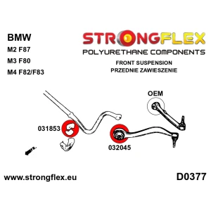 Strongflex BMW E82/F87/E90 Voorste stabilisatorrubber SPORT ZWART – 031853AX