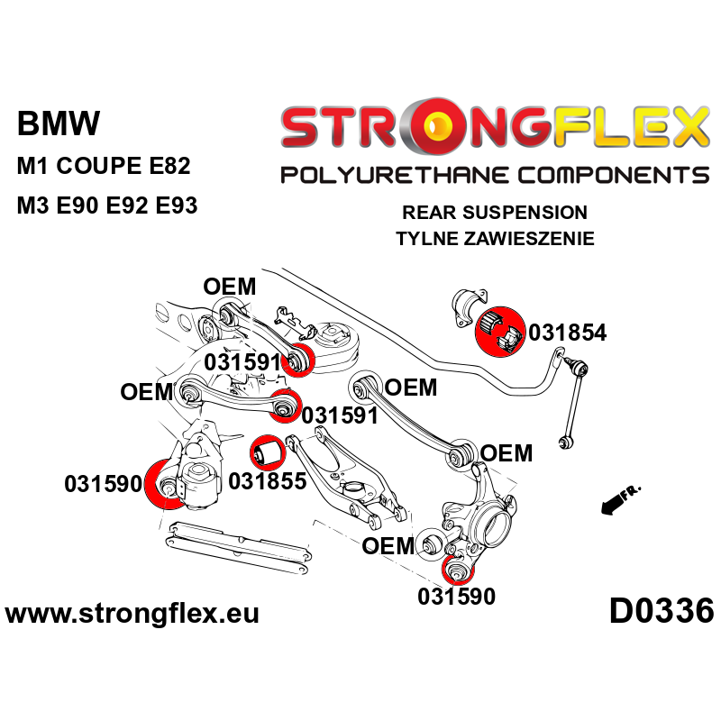 Strongflex BMW E82/E90/E92 Achteras onderste draagarm binnenste rubber SPORT – 031855A 2 Strongflex BMW E82/E90/E92 Achteras onderste draagarm binnenste rubber SPORT – 031855A – Image 2
